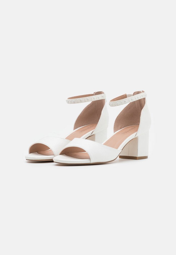 Sandales Anna Field Block heel Zip UP Blanche Femme | SDL-2774381